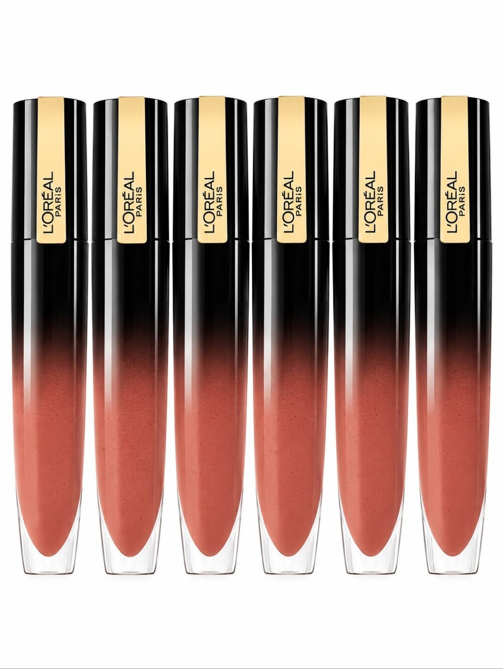 6 x L'Oreal Paris Brilliant Signature Shiny Lipstick, 300 Be Uncontrollable